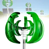 2000W Vertikale Windkraftanlage Set 12V 24V 5 Blatt Windgenerator Laterne Vertikale Achse Windräder Mit Controller,für Terrasse,Marine,Chalet,Boot,Green-12V