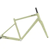 BSFHQS 700C Gravel Rennrad Rahmenset F12*100MM R12*142mm Steckachse 45cm 48cm 51cm 54cm 57cm Aluminiumlegierung Scheibenbremsrahmen Interner Verlegung BSA BB68mm XC/ATV(Groen,45cm)