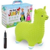 GERARDO'S Toys Hüpftier Hüpfball Alpaka Grün - Hüpftiere ab 1 Jahr und ab 2 Jahre - Aufblasbare Tiere Spielzeug Draussen oder Drinnen für Kleinkinder ab 12 Monaten