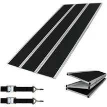 Baumarktplus DREIBREIT by TRUTZHOLM Alu Auffahrrampe 255 cm extra lang 2-fach klappbar Tragkraft 1020kg schwarz beschichtet