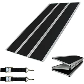 Baumarktplus DREIBREIT by TRUTZHOLM Alu Auffahrrampe 255 cm extra lang 2-fach klappbar Tragkraft 1020kg schwarz beschichtet