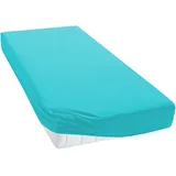 TM MAXX Jersey Spannbettlaken für Baby und Kinder mit Öko-Tex Standard (Türkis 010, 180x200) Matratzenhöhe bis 30 cm, Spannbetttuch aus 100% Baumwolle