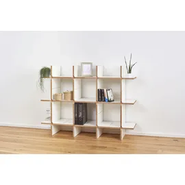 Tojo "solo Modul 6", weiß, B:140cm T:32cm, MDF, Regale, Standregal, Breite/Höhe: cm