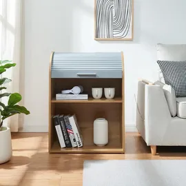 [en.casa] Kavlinge Rollladenschrank 80 x 60 x 40 cm Bambus/Grau