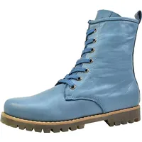 Andrea Conti Damen Stiefelette Boot Schnürung Leder Profilsohle 0342847, Größe:37 EU, Farbe:Blau - 37