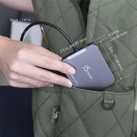 j5create JCD3191-N, Kabelgebunden, USB 3.2 Gen 2 (3.1 Gen 2) Type-C, 140 W, 10,100,1000 Mbit/s, Grau