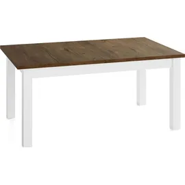 WFL GROUP Küchentisch 160 x 77 x 80 cm ausziehbar Dunkelbraun/Weiß