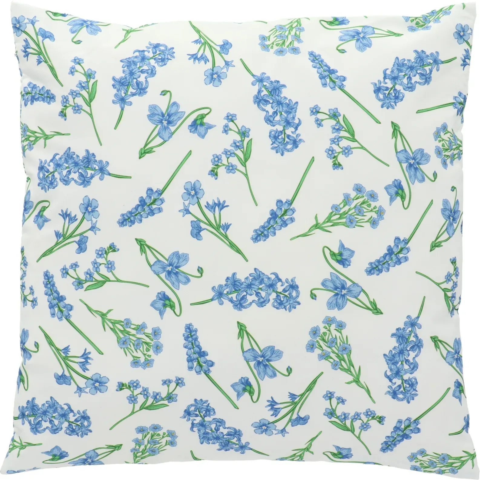 Kissen 49x49cm Blumen Outdoor blau