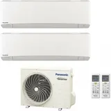 Panasonic - dual split inverter-klimagerät serie etherea weiß 12+12 mit cu-2z50tbe r-32 wi-fi integriert 12000+12000 weiß