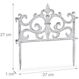 Relaxdays Beetzaun, 10er Set, Gusseisen, HxB: 27 cm,
