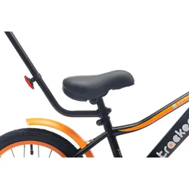 SUN BABY Tracker Bike Kinderfahrrad Jungen Fahrrad Stützräder Schubstange 16 Zoll neon orange - Orange/Schwarz