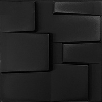 3D Wandpaneele Dekoren Wandverkleidung Deckenpaneele Platten Paneele Wanddeko Wandtattoos POLYSTYROL MATERIAL STYROPOR ARTIG 3D / 3m2-12PCS Tetris Black 3mm stärke