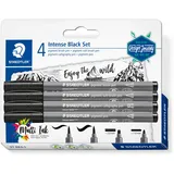 Staedtler Fasermaler Intense Black 37 BK4-1 Schwarz 1 mm, 2mm 4St.