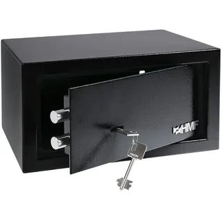 HMF 49217-02 Safe Tresor mit Schlüssel, Möbeltresor | 31 x 17 x 25 cm | Schwarz