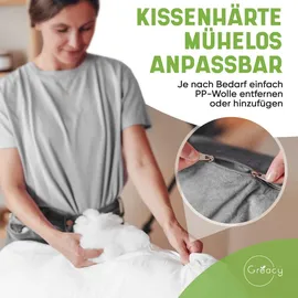 greacy Seitenschläferkissen mit Bezug - Stillkissen XXL, Schwangerschaftskissen
