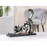 Casablanca by Gilde Tierfigur »Katze "Stretching" auf Base«, silberfarben