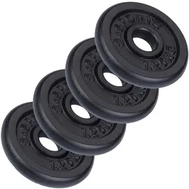 ScSPORTS ScSPORTS® Hantelscheiben Set, 2,5/5/7,5/10kg, Ø 30/31 mm, Gusseisen Gewichtsscheiben, Hantelscheiben-Set, Hantelgewichte, Fitness Scheiben, Gewichte für Hantel (5 KG (4 x 1.25 kg))