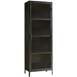 Tikamoon Geschirrschrank aus Metall schwarz mit Metallgeflecht 60 Alma