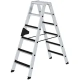 Günzburger MUNK Aluminium-Stehleiter beidseitig begehbar clip-step 2 x 6 Stufen