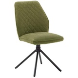 MCA Furniture MCA ACANDI 4 Fuß Stuhl Stahl/Stoffbezug 180° drehbar Olive/Schwarz Matt
