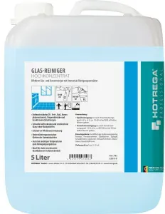 HOTREGA® PROFESSIONAL Glasreiniger, Fensterreiniger mit Ammoniak-Reinigungsverstärker, 5 Liter - Kanister