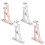 4 Stück Gardinenstange Halterung Ø 25-30 mm Wandhalterung Gardinenstange, Aluminiumlegierung Vorhangstange weiß, Halterung Gardinenstangenhalterungen für Kleiderstange Duschstange