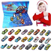 Auto Spielzeug Adventskalender Kinder 2024, Super Car Racing Spielzeug, 24 Tage Weihnachtskalender Geschenk für Jungen und Mädchen 3-12 Jahre alt