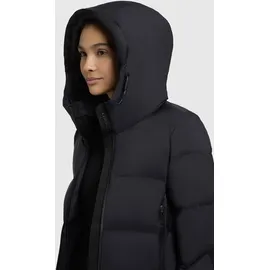 khujo Winterjacke Liev-YM mit Kapuze, Warme gesteppte Damen Kapuzenjacke blau