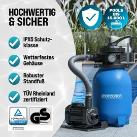 monzana Sandfilteranlage MZPF180 5000 l/h