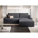 TRENDMANUFAKTUR Ecksofa TRENDMANUFAKTUR "Challenge, Schlafsofa mit Bettkasten, Couch in L-Form, Breite 245 cm", grau (anthrazit), B:246cm H:98cm T:168cm, 100% Polyester, Sofas, Ecksofa, Recamiere beidseitig montierbar, auch in trendigem Cordstoff