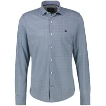 Lerros Übergrössen-Hemd mit Minimal-Karomuster - storm Blue - 3XL