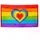 Boland 44721 - Polyester Fahne Regenbogen, Flagge mit Herz, Party-Deko bunt, 90x150cm