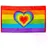Boland 44721 - Polyester Fahne Regenbogen, Flagge mit Herz, Party-Deko bunt, 90x150cm