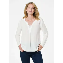 GOLDNER Elegantes Chiffonshirt mit Jersey-Details Weiß 42
