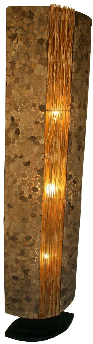 GURU SHOP Stehlampe/Stehleuchte, in Bali Handgemacht aus Naturmaterial, Lavastein - Modell Lava 100 cm, Stehleuchten