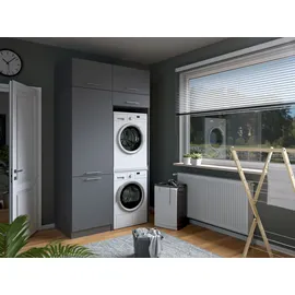 laundreezy Mehrzweckschrank-Set 128 x 238 x 68 cm Grau