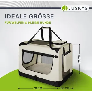 Juskys Hundebox Auto faltbar 50 x 70 x 52 cm Beige