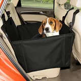 WUGLO Extra Stabiler Hunde Autositz - Verstärkter Autositz für kleine und mittlere Hunde mit 4 Befestigungsgurten - Hochwertiger und wasserdichter Hundeautositz für den Rücksitz im Autos