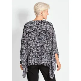GOLDNER Tunikbluse mit Chiffon-Überwurf schwarz 52