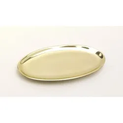 Kerzenteller oval 12 x 6 cm Messing Gold poliert für Ellipsen, Hochzeitskerzen, Taufkerzen
