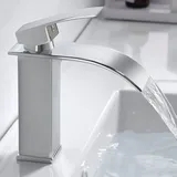 7MAGIC Wasserhahn Bad, Chrom Waschtischarmatur Bad, Wasserfall Waschtischarmatur Edelstahl Badezimmer Armatur Mischbatterie Waschbeckenarmatur, Aus...