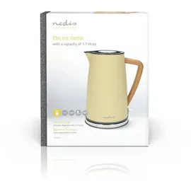 Nedis Wasserkocher - 1.7 l - Soft-Touch - Gelb - Um 360 Grad drehbar - Verdecktes Heizelement - Strix Controller - Boil-dry protection