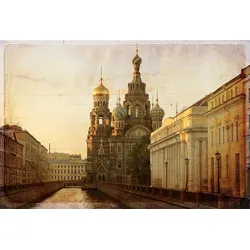 Fototapete PAPERMOON "ST PETERSBURG-RUSSLAND ALTSTADT VINTAGE WANDTAPETE DEKO", bunt, B:3,50m L:2,60m, Vlies, Tapeten