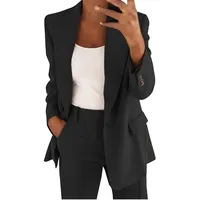 Festlicher Hosenanzug Damen Große Größen - Hosenanzüge Business Zweiteilig Einfrabig Elegant Arbeit-Anzug Revers Anzugjacke & Blazerhose Blouson Slimfit Blazer Sports Damenanzug - 5XL