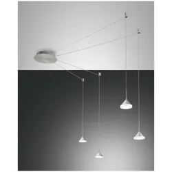 Fabas Luce Isabella Pendelleuchte LED 4x8W Metall- und Methacrylat Aluminium satiniert