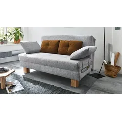 Schlafsofa Valda Kunstfaser H:88cm/B:188cm/T:97cm Hellgrau klappbar und ausziehbar skandinavisch