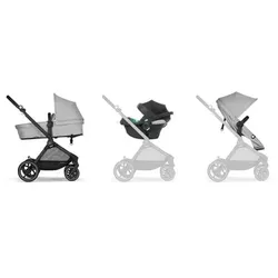 cybex GOLD Kombikinderwagen Eos Basic inklusive Babyschale Aton B2 Black Lava Grey