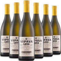 Vipava 1894 Weißwein Lanthieri Chardonnay 2019, Weißwein trocken (klassischer Chardonnay. Reinsortig, reif, cremig), Qualitätswein ZGP, von Hand gelesen ( 6 x 0.75 l ))