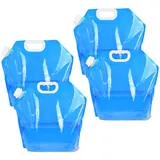 Rundago 4 Stück Wasserkanister 10L Wasserkanister Faltbar Wasserkanister Camping Faltbarer Wasserkanister Wasserbehälter Wasserbeutel Trinkwasserkanister Wassersack (4, Blau 10 Liter)