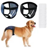 Cfcyhla 2er Pack Hundewindeln Wiederverwendbare Läufigkeitshose Für Hündinnen mit 6 Damenbinden Verstellbare Schutzhose für Hündinnen bei Hitze Monatsblutung Waschbare Schutzhose (M)